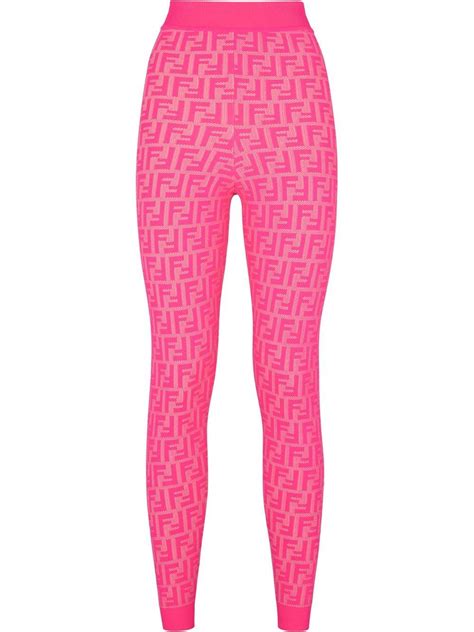 fendi logo leggings pink|Fendi leggings women.